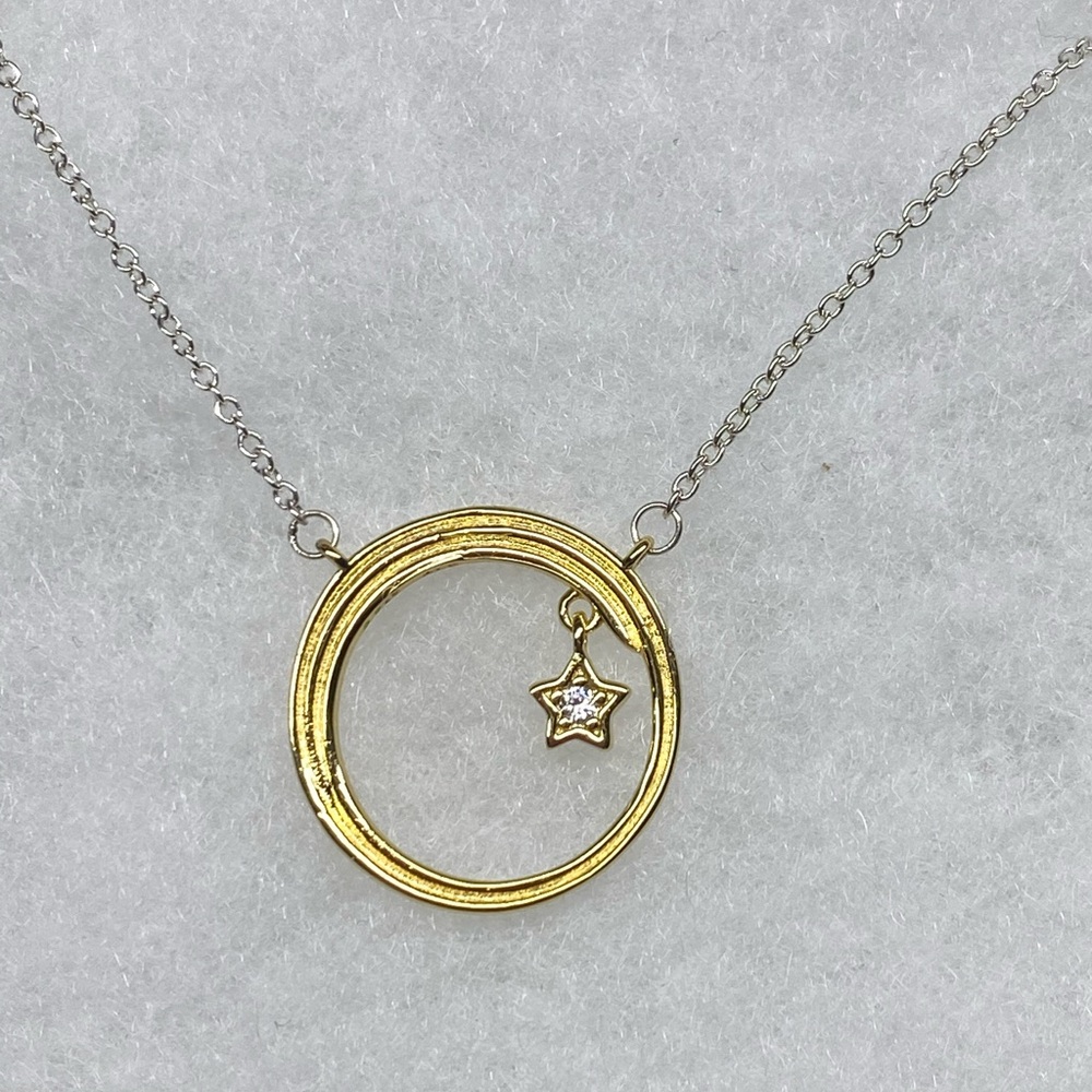 Gold and Silver Star Charm Necklace
